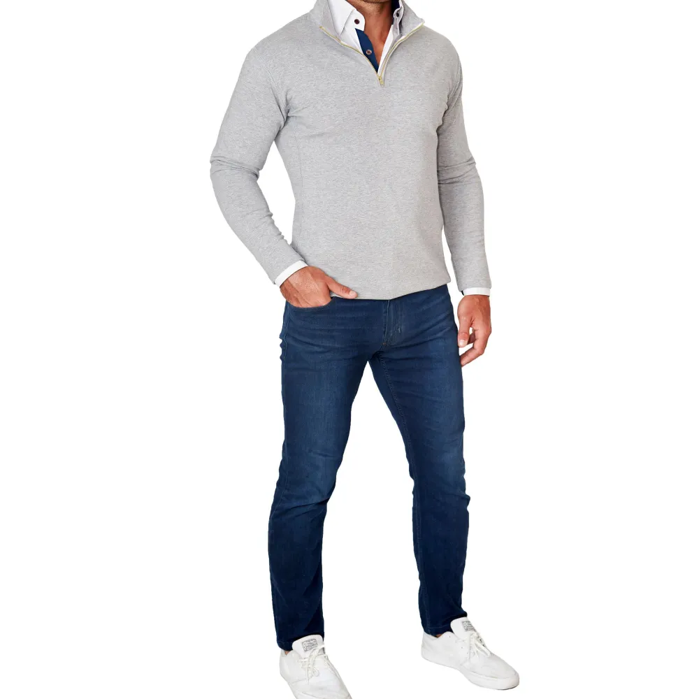 State and Liberty Quarter Zip - Heathered Grey| Quarter Zips & Hoodies