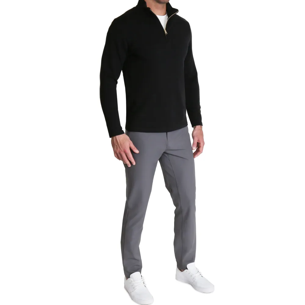 State and Liberty Quarter Zip - Solid Black| Quarter Zips & Hoodies