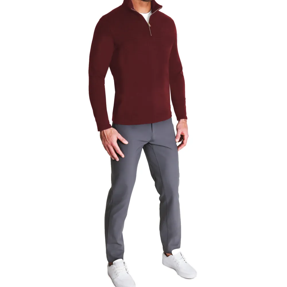 State and Liberty Quarter Zip - Solid Maroon| Quarter Zips & Hoodies