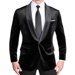 State and Liberty Satin Lapel Tuxedo Jacket - Black Velvet| Tuxedos|Blazers