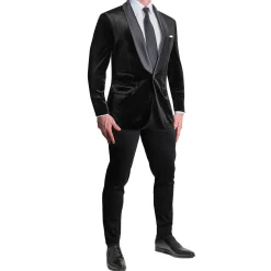 State and Liberty Satin Lapel Tuxedo Jacket - Black Velvet| Tuxedos|Blazers