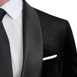 State and Liberty Satin Lapel Tuxedo Jacket - Black Velvet| Tuxedos|Blazers