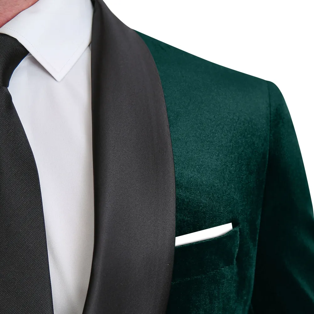 State and Liberty Satin Lapel Tuxedo Jacket - Green Velvet| Tuxedos|Blazers
