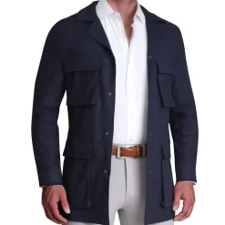 State and Liberty Stretch Linen Field Jacket - Navy| Coats & Jackets