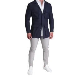 State and Liberty Stretch Linen Field Jacket - Navy| Coats & Jackets
