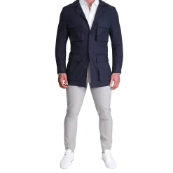 State and Liberty Stretch Linen Field Jacket - Navy| Coats & Jackets