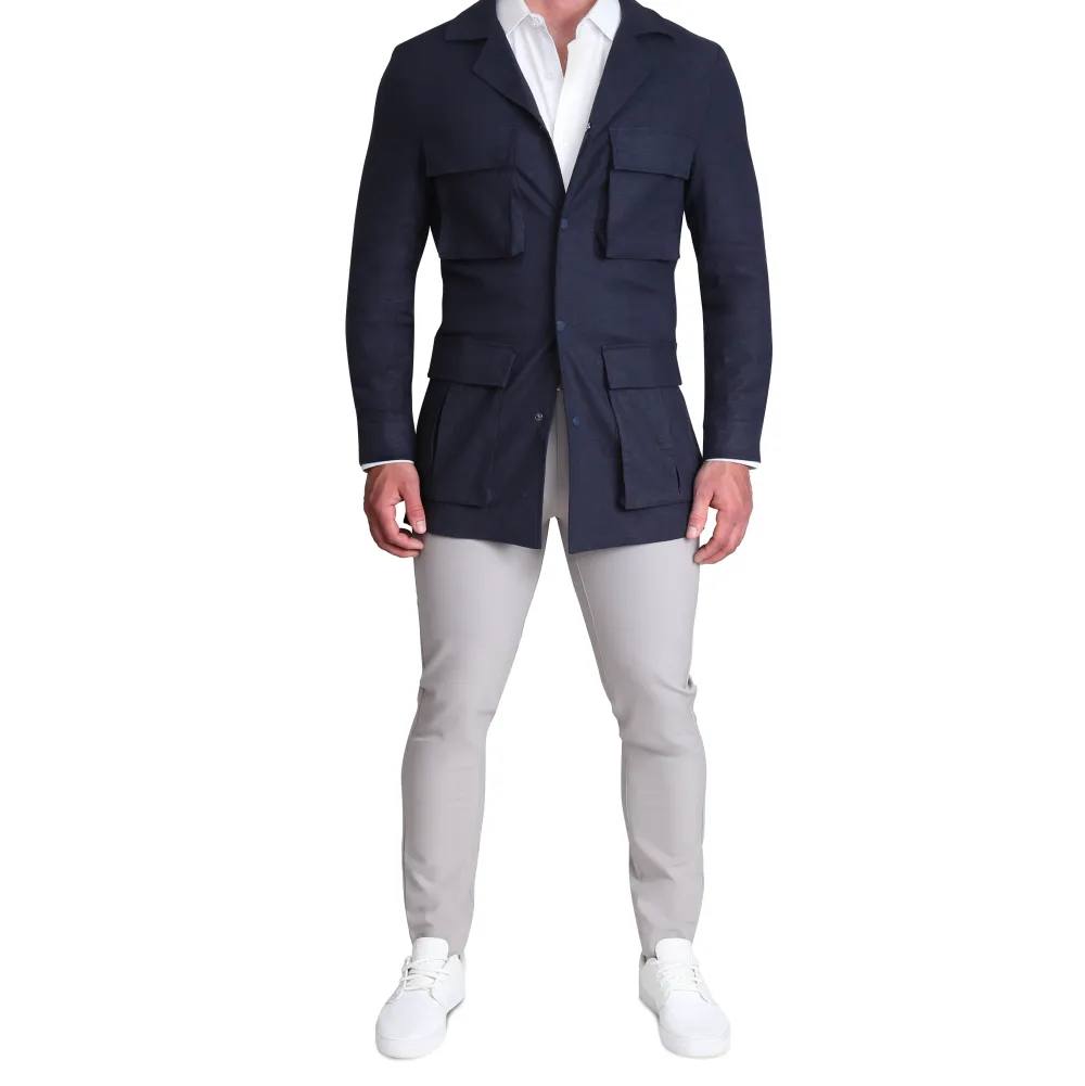 State and Liberty Stretch Linen Field Jacket - Navy| Coats & Jackets