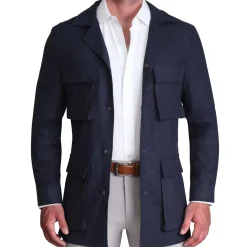 State and Liberty Stretch Linen Field Jacket - Navy| Coats & Jackets