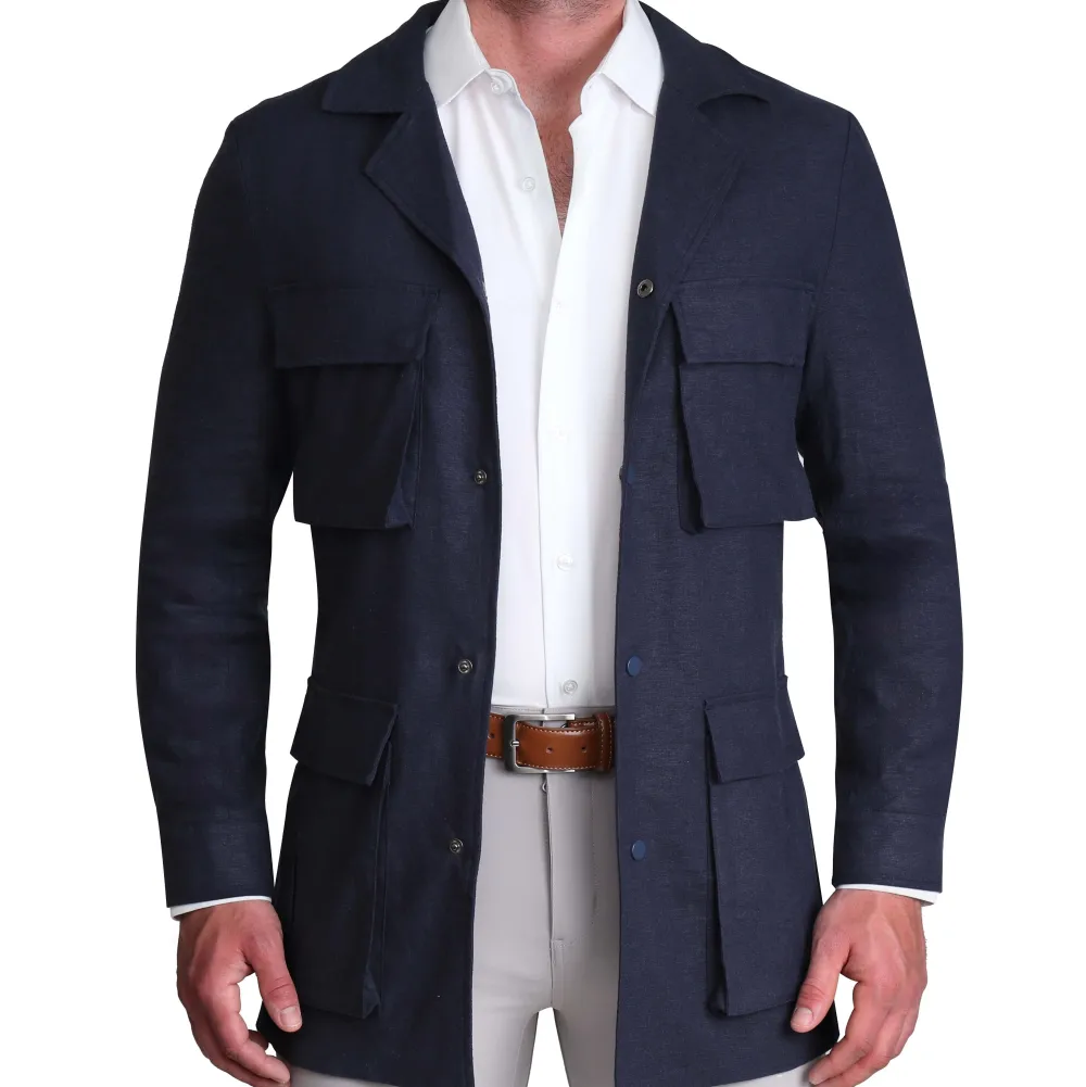 State and Liberty Stretch Linen Field Jacket - Navy| Coats & Jackets