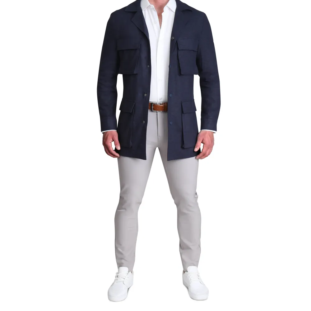 State and Liberty Stretch Linen Field Jacket - Navy| Coats & Jackets