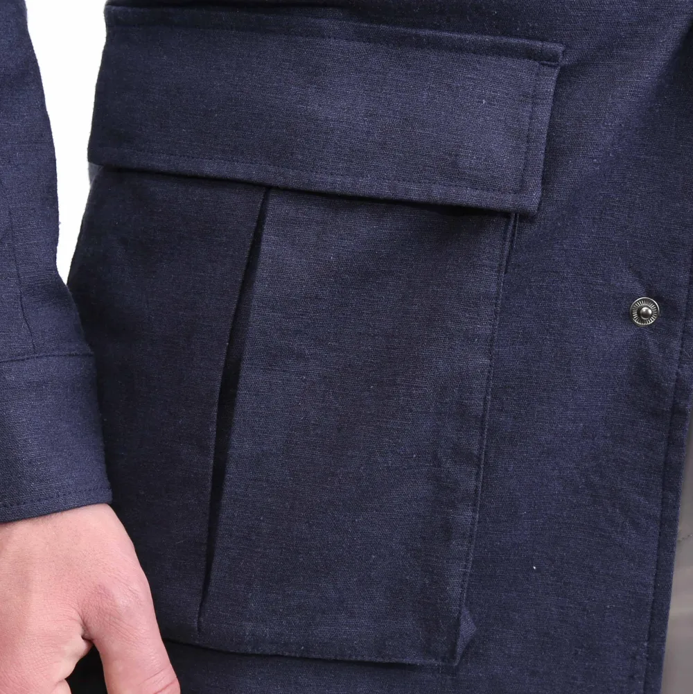 State and Liberty Stretch Linen Field Jacket - Navy| Coats & Jackets