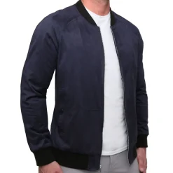 State and Liberty Suede Stretch Bomber - Navy| Coats & Jackets
