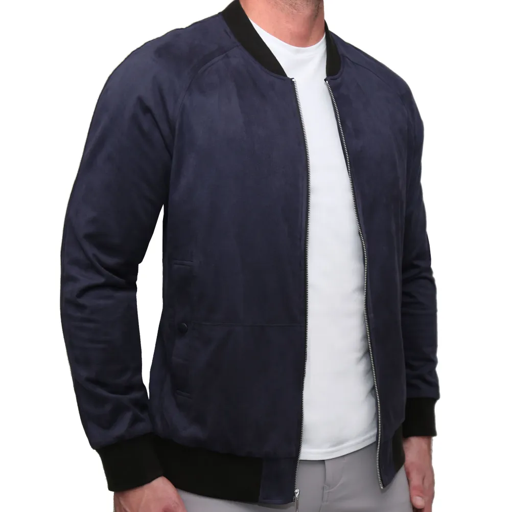 State and Liberty Suede Stretch Bomber - Navy| Coats & Jackets