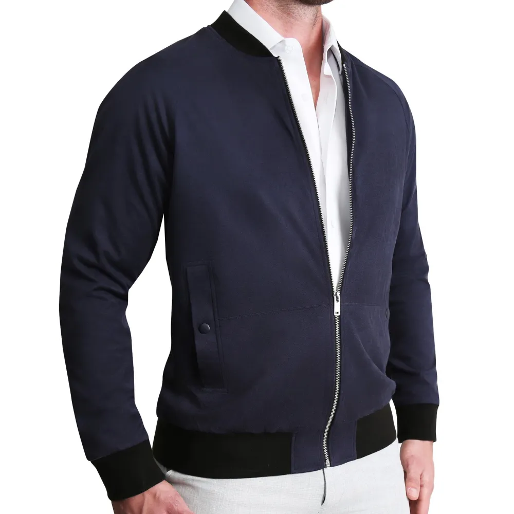 State and Liberty Suede Stretch Bomber - Navy| Coats & Jackets