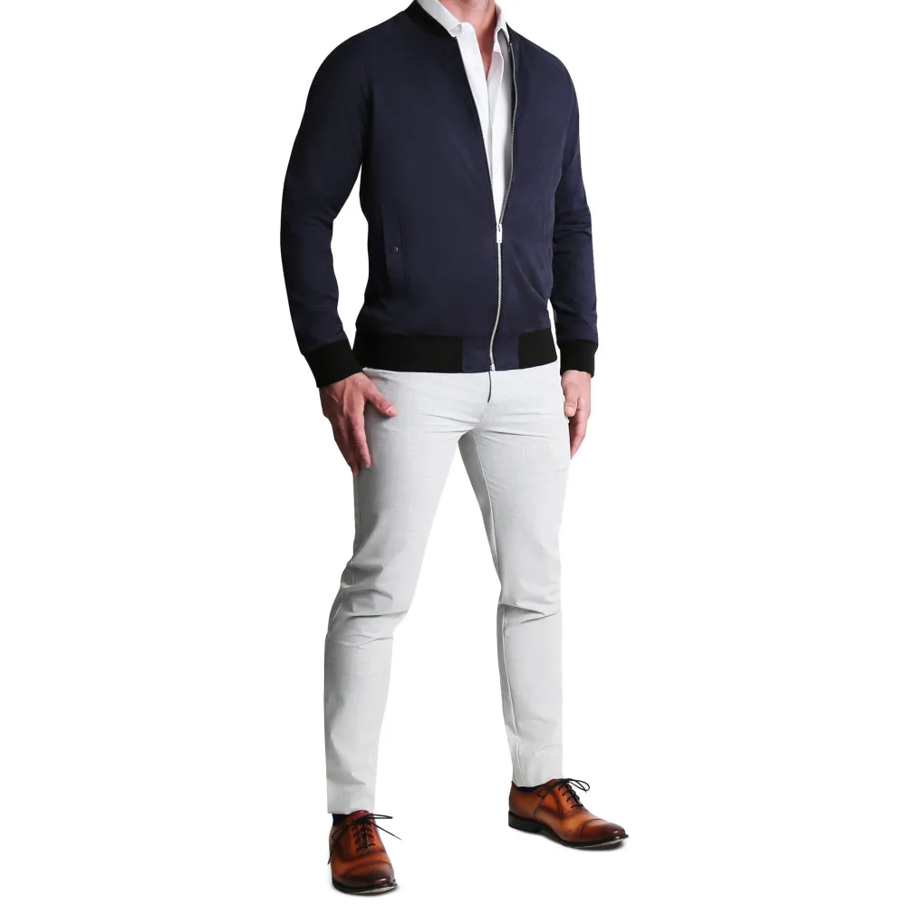 State and Liberty Suede Stretch Bomber - Navy| Coats & Jackets