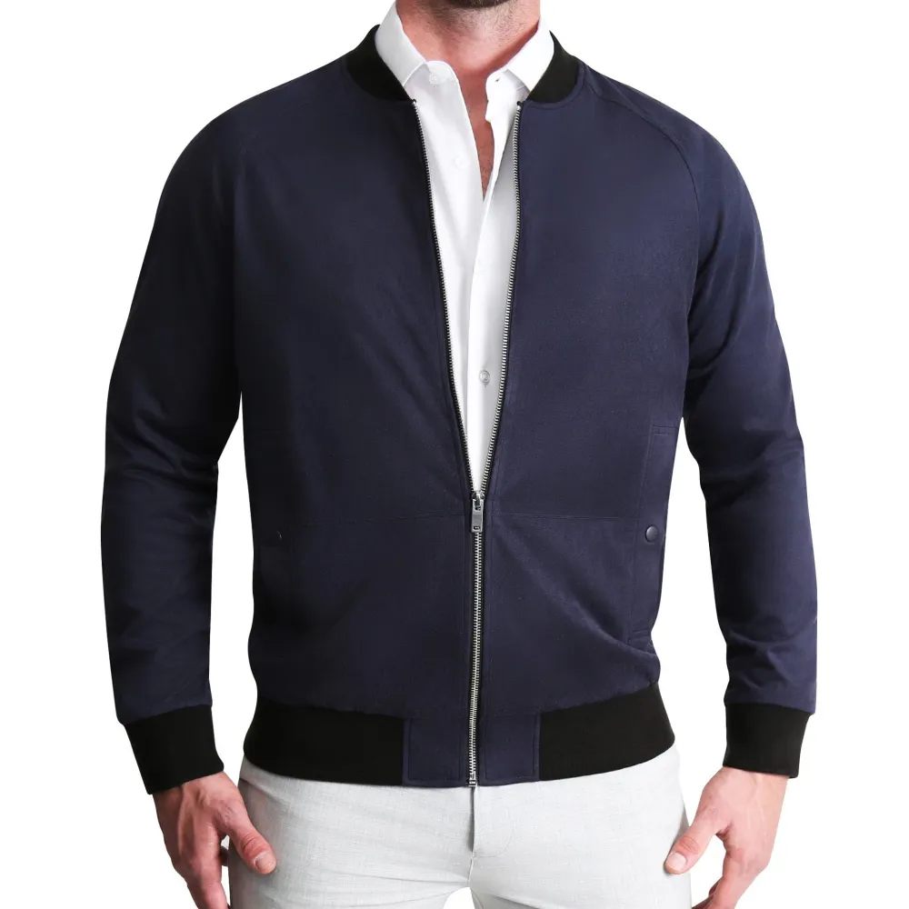 State and Liberty Suede Stretch Bomber - Navy| Coats & Jackets