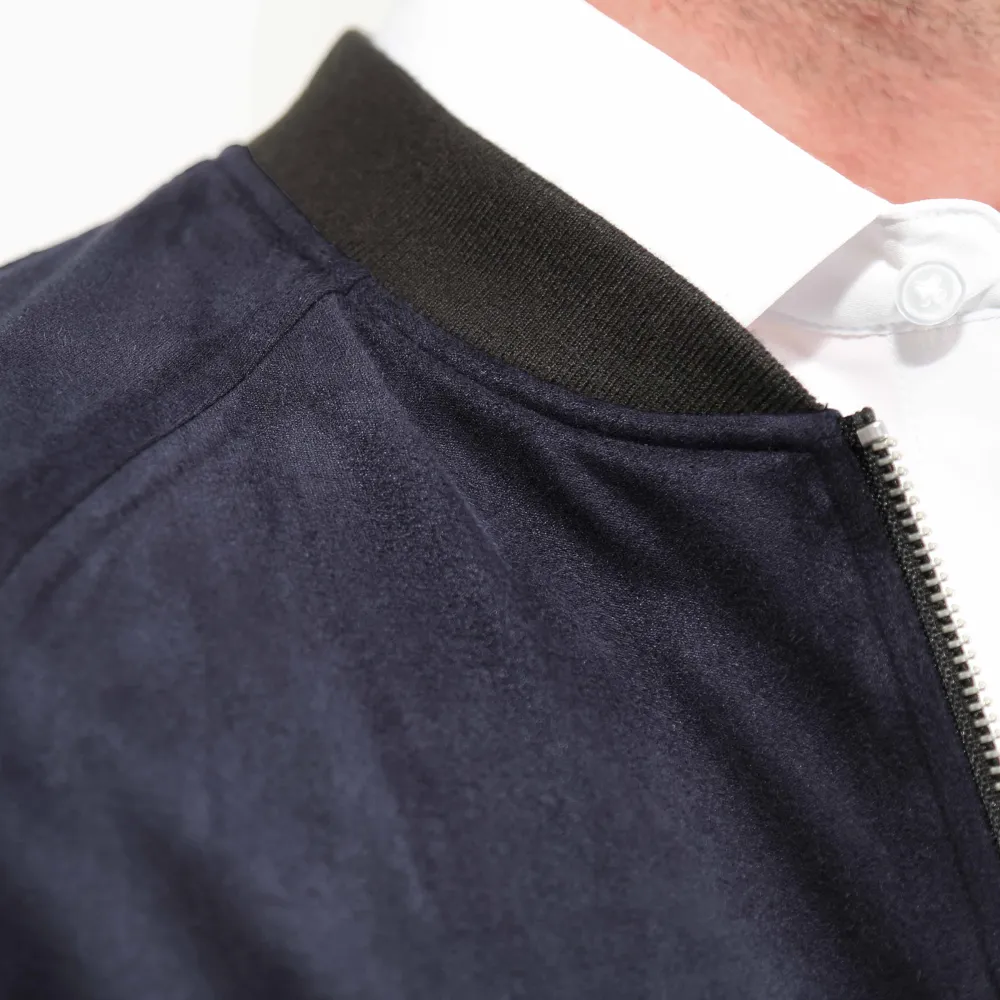 State and Liberty Suede Stretch Bomber - Navy| Coats & Jackets