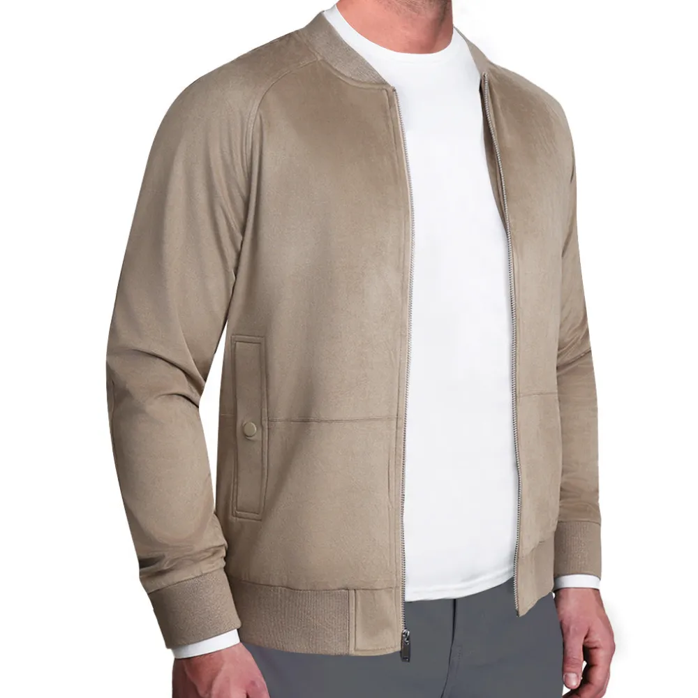 State and Liberty Suede Stretch Bomber - Tan| Coats & Jackets