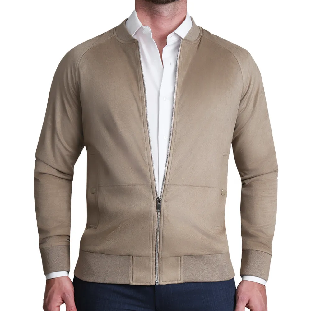 State and Liberty Suede Stretch Bomber - Tan| Coats & Jackets