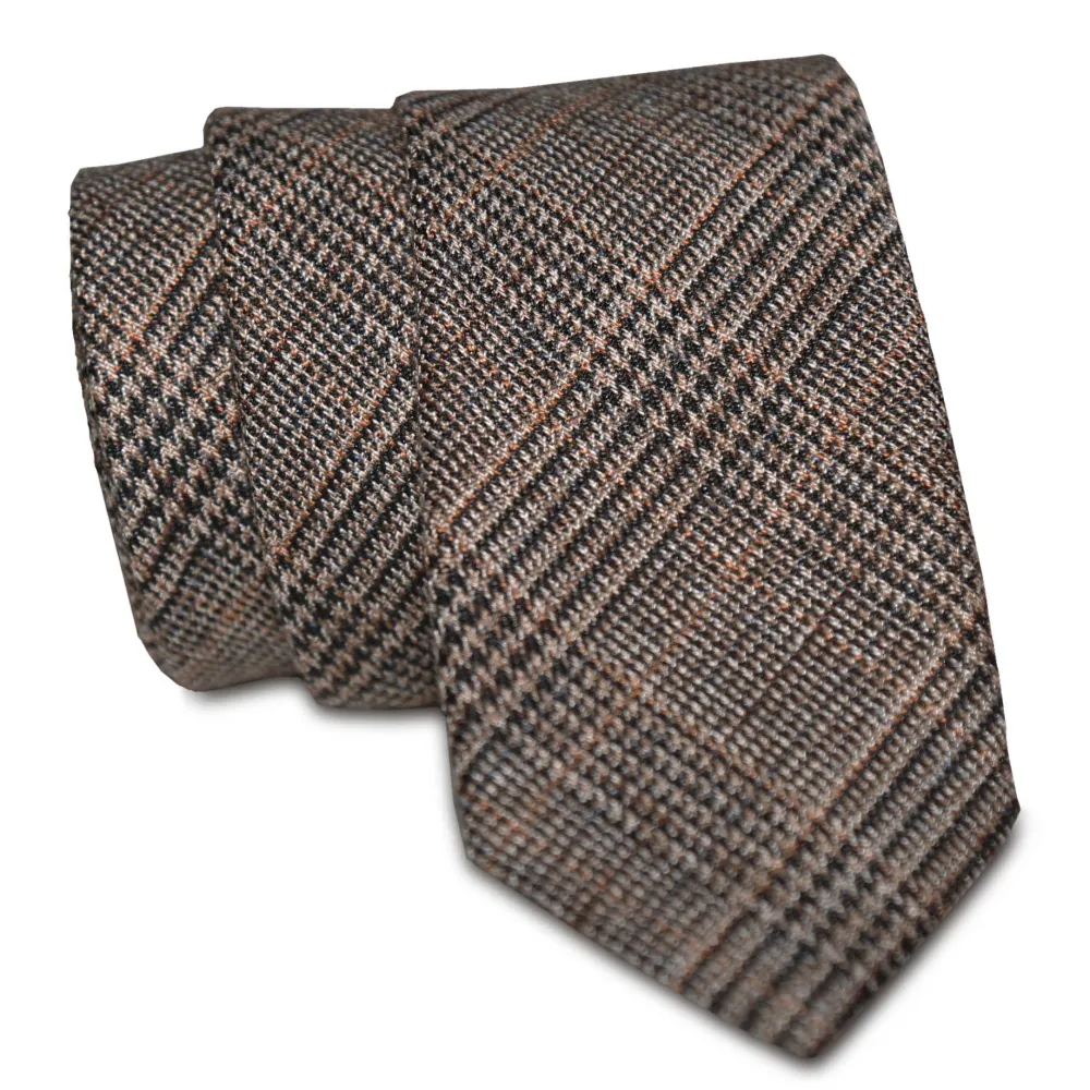 State and Liberty Tan & Black Plaid Tie| Accessories