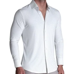 State and Liberty "The Aaria" Sport Shirt - Light Grey Bengal Stripe| Casual Long Sleeves|Long Sleeve Button Downs
