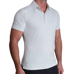 State and Liberty "The Archie" Geo Double Royal Blue & White Square| Short Sleeve Button Downs|Polos