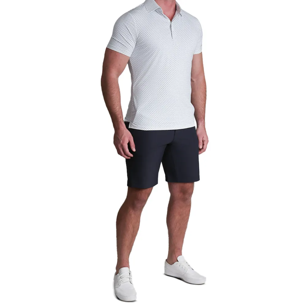 State and Liberty "The Archie" Geo Double Royal Blue & White Square| Short Sleeve Button Downs|Polos