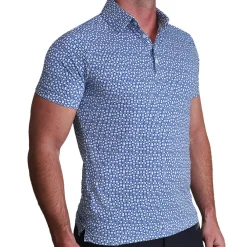 State and Liberty "The Beckham" Geo Royal Blue & White Double Circle| Short Sleeve Button Downs|Polos