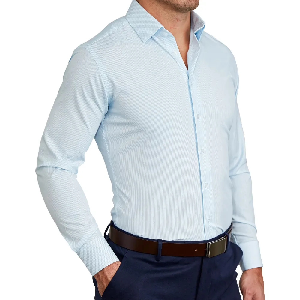 State and Liberty "The Belmont" Light Blue Pinstripe| Dress Shirts