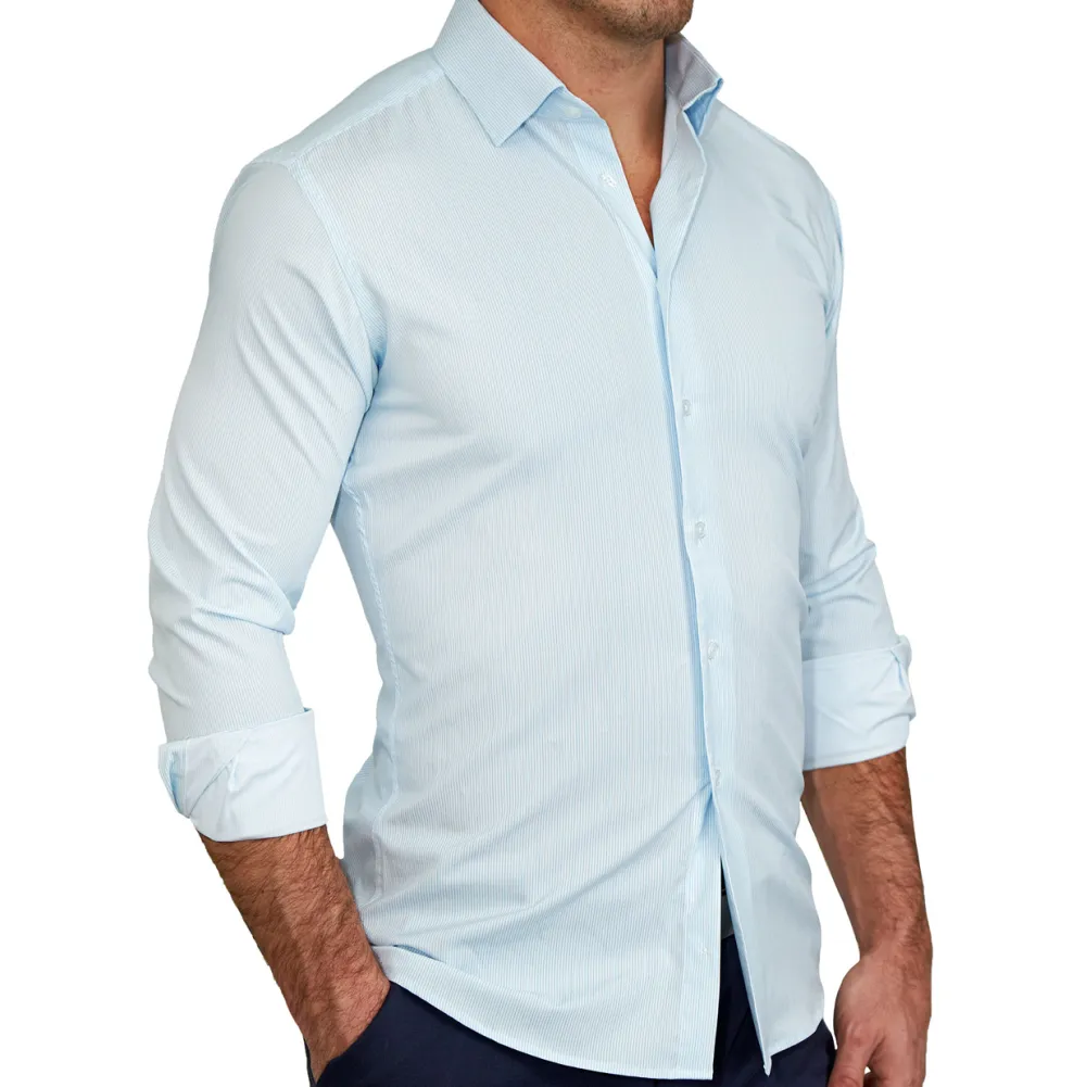 State and Liberty "The Belmont" Light Blue Pinstripe| Dress Shirts