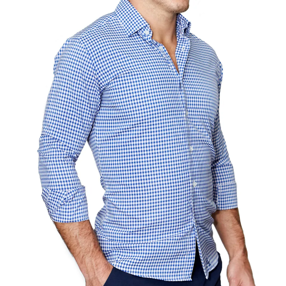 State and Liberty "The Bonino" Blue Gingham| Dress Shirts