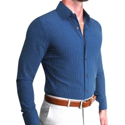 State and Liberty "The Boylston" Navy with White Polka Dots| Dress Shirts