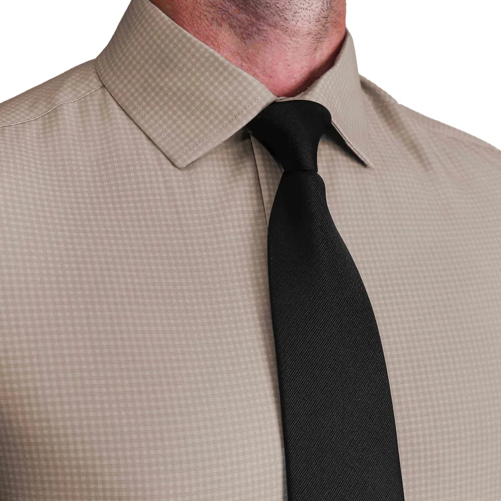 State and Liberty ''The Brooks" Light Brown Double Check| Dress Shirts