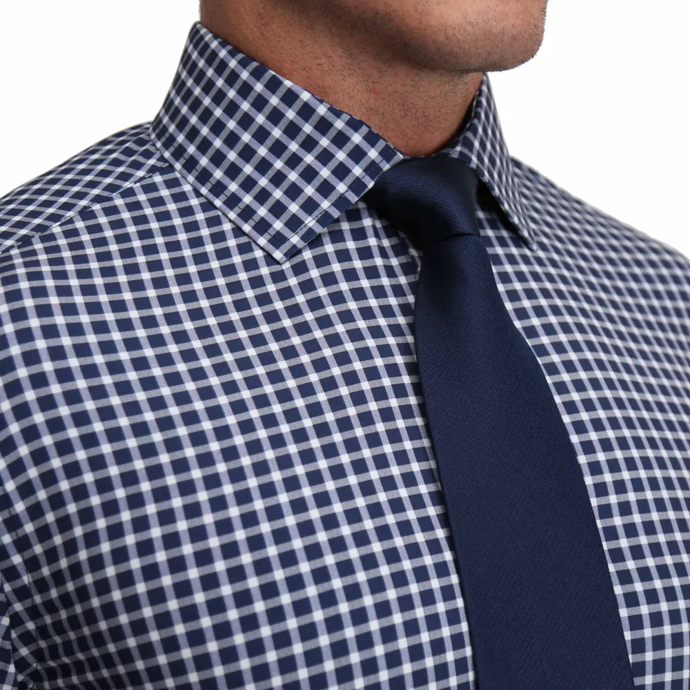 State and Liberty "The Callahan" Blue and White Mini Plaid| Dress Shirts