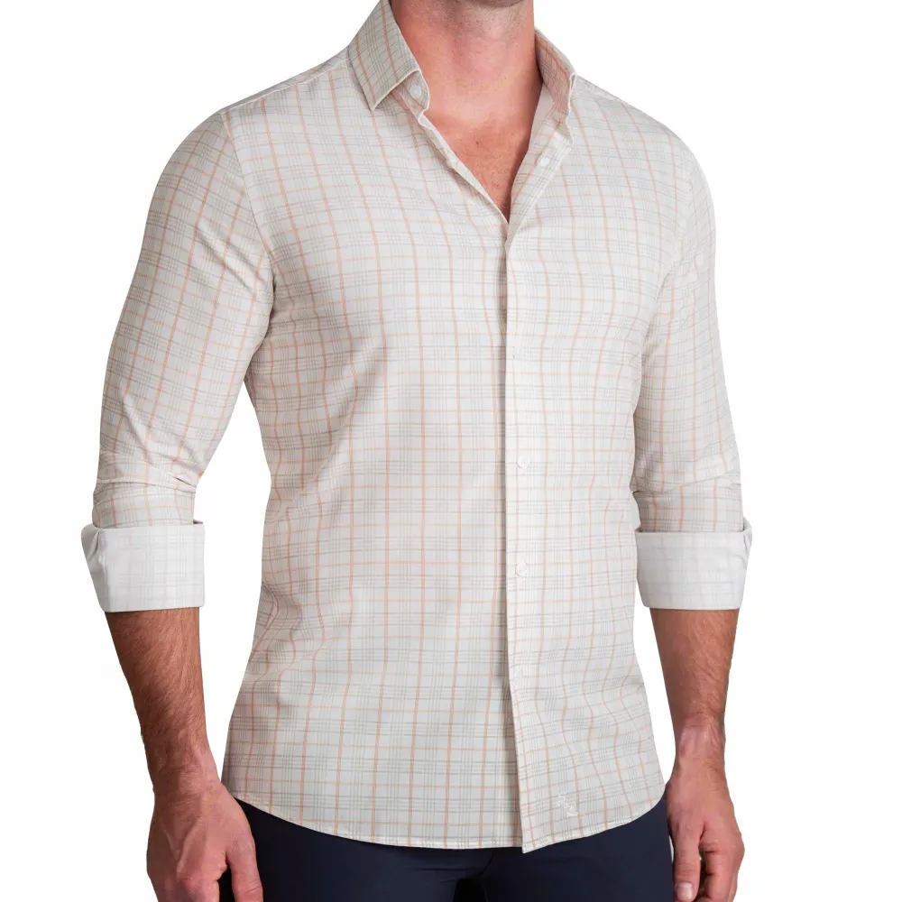 State and Liberty "The Carl" Orange, Yellow, & White Plaid| Dress Shirts