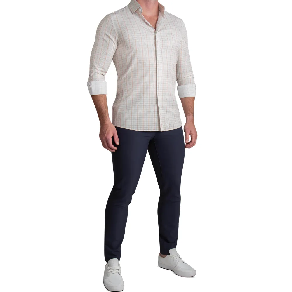 State and Liberty "The Carl" Orange, Yellow, & White Plaid| Dress Shirts