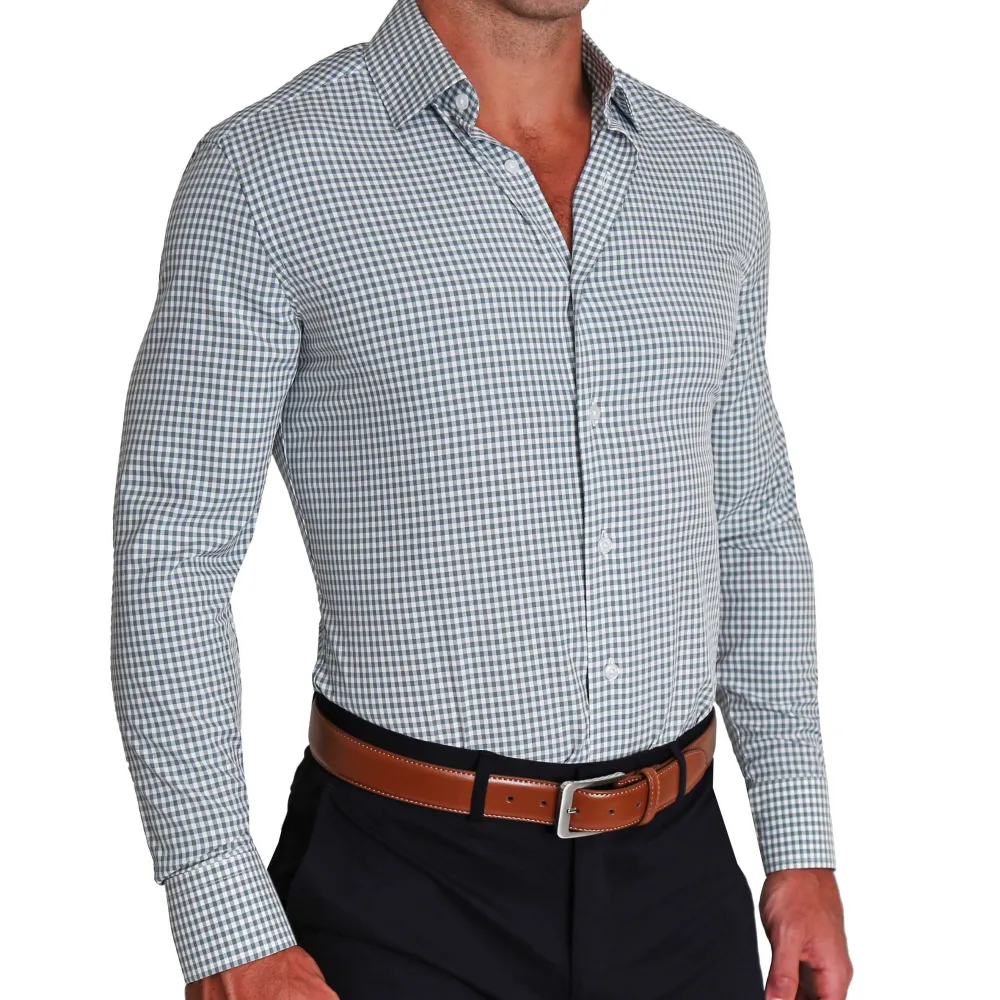 State and Liberty "The Chaney" Forest Green Gingham| Dress Shirts