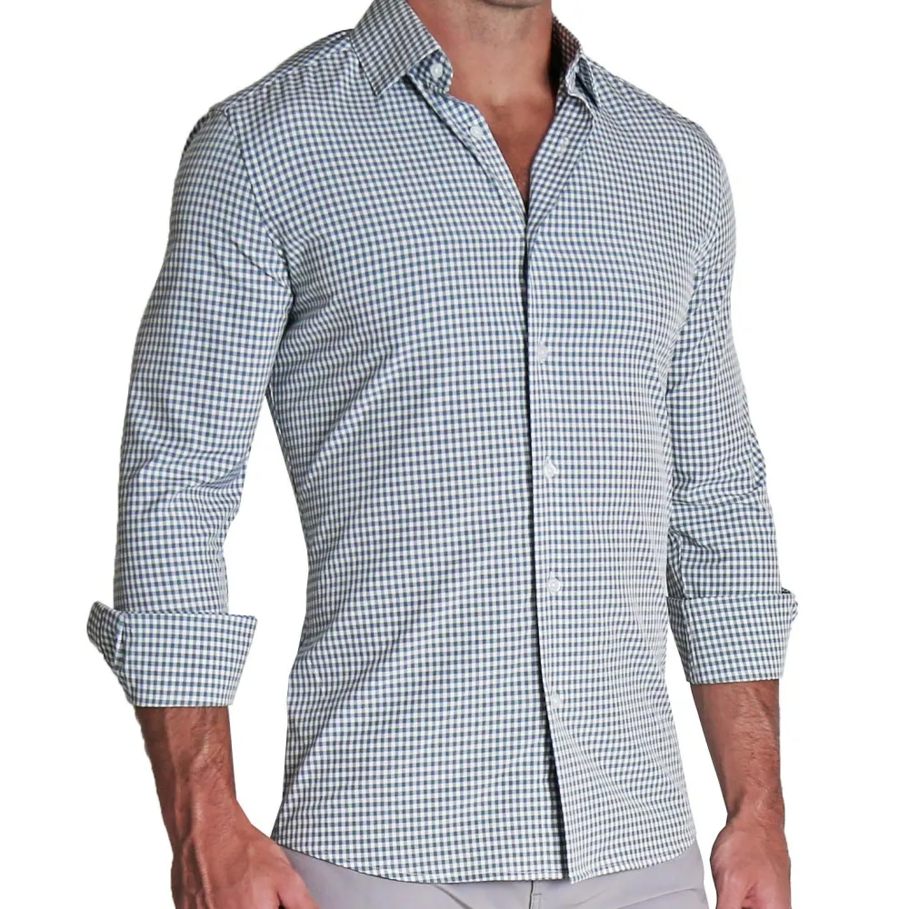 State and Liberty "The Chaney" Forest Green Gingham| Dress Shirts
