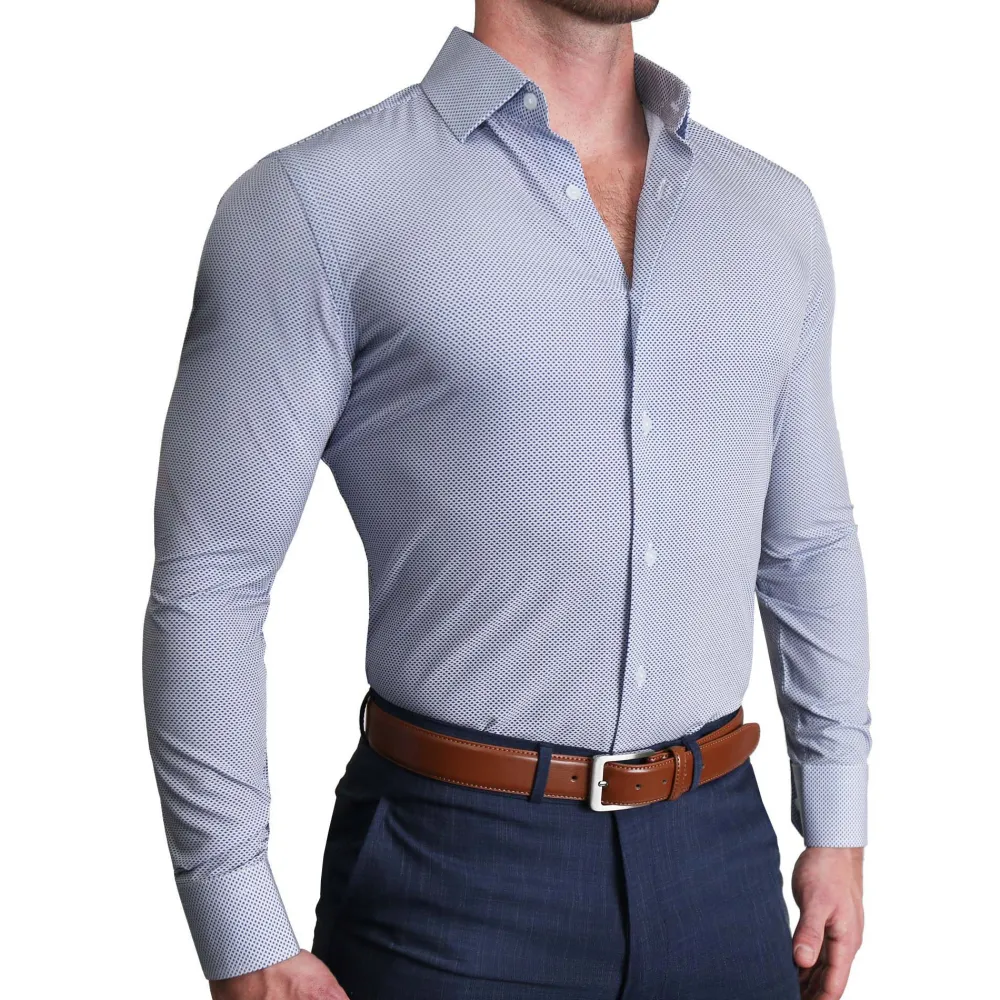 State and Liberty "The Charles" Navy Diamond Dress Shirt| Dress Shirts