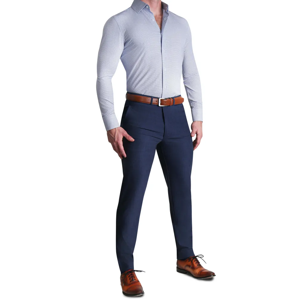 State and Liberty "The Charles" Navy Diamond Dress Shirt| Dress Shirts