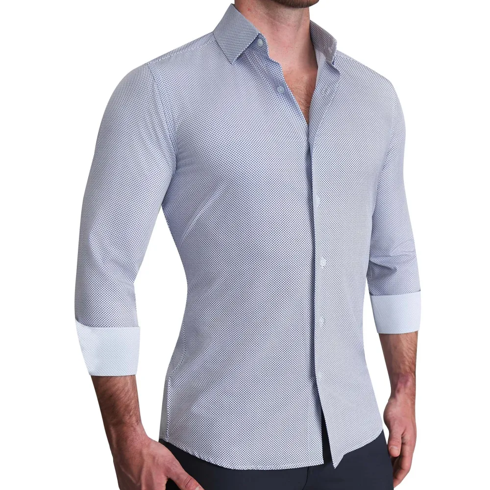 State and Liberty "The Charles" Navy Diamond Dress Shirt| Dress Shirts