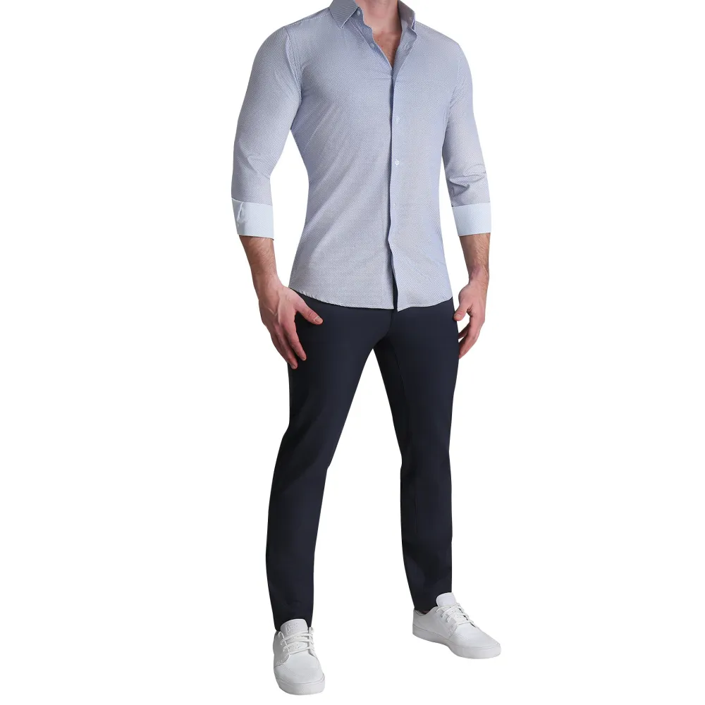 State and Liberty "The Charles" Navy Diamond Dress Shirt| Dress Shirts