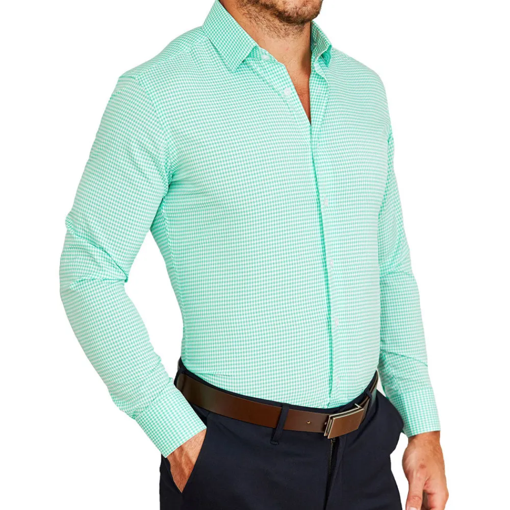 State and Liberty "The Charley" Mint Green Gingham| Dress Shirts