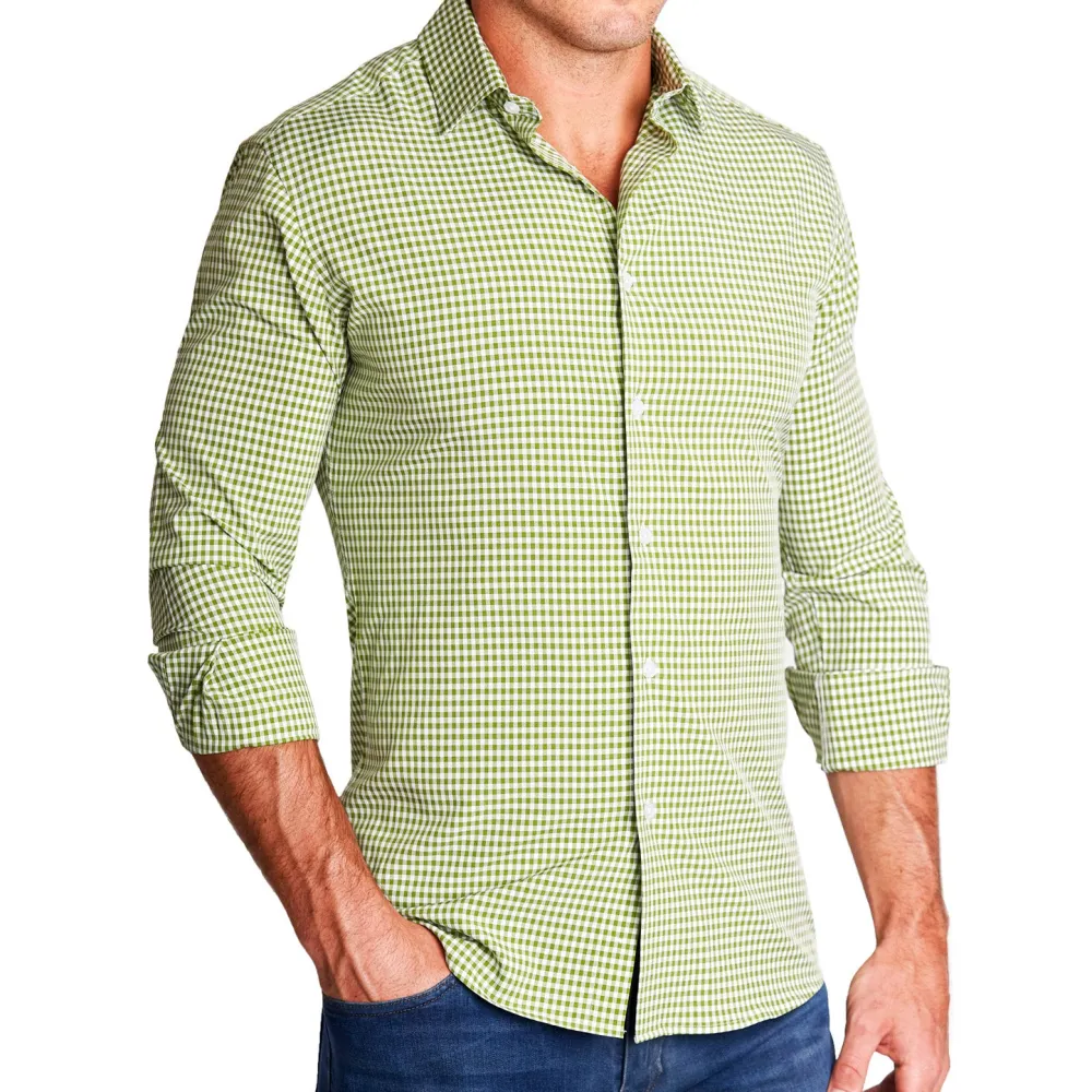 State and Liberty "The Dallas" Green Gingham| Dress Shirts