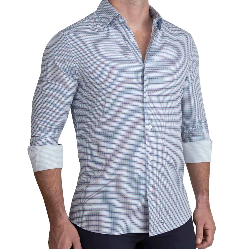 State and Liberty "The Dalton" Purple & Light Blue Windowpane| Dress Shirts
