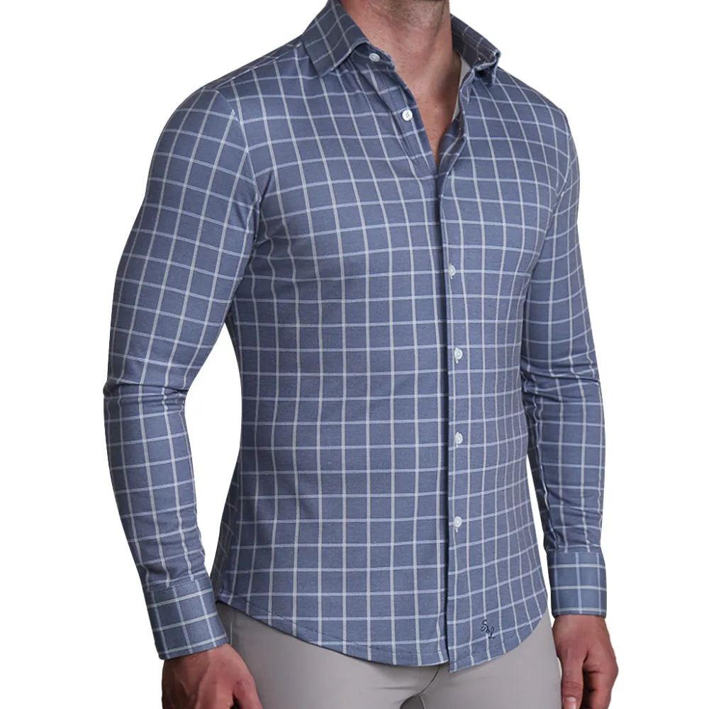 State and Liberty "The Davy" Navy, Light Blue, and Cream Casual Button Down| Casual Long Sleeves|Long Sleeve Button Downs
