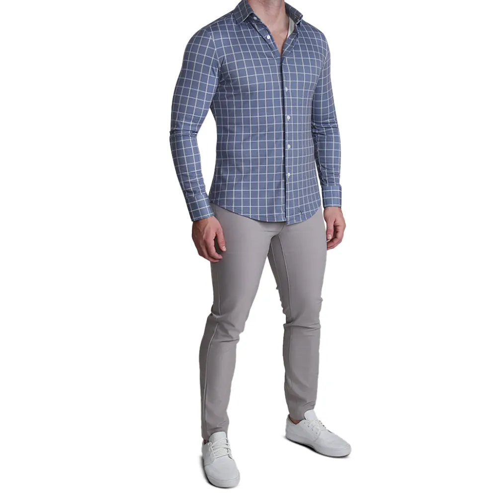 State and Liberty "The Davy" Navy, Light Blue, and Cream Casual Button Down| Casual Long Sleeves|Long Sleeve Button Downs