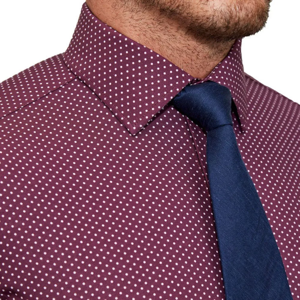 State and Liberty "The Digger" Maroon with White Dots| Dress Shirts