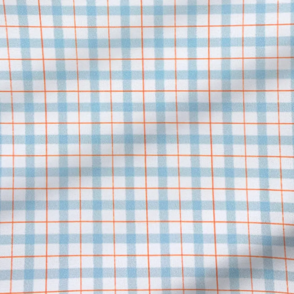State and Liberty "The Dimitri" Blue Plaid With Orange Windowpane| Dress Shirts