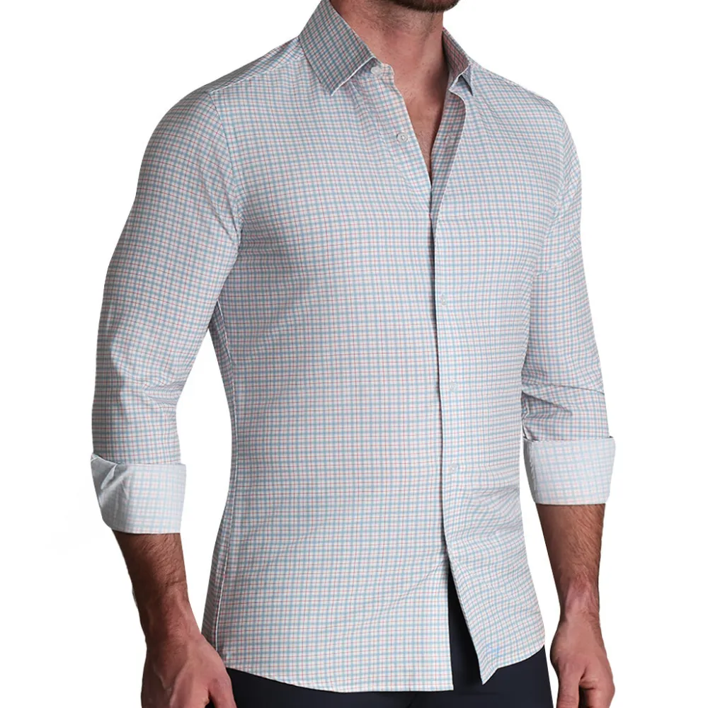 State and Liberty "The Dimitri" Blue Plaid With Orange Windowpane| Dress Shirts